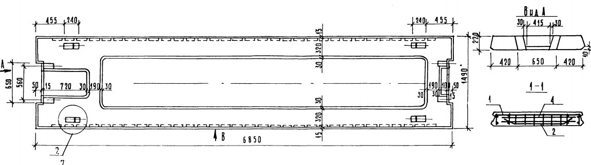 Плита ПРС 68.15-4 АIV п Серия 1.041.1-2